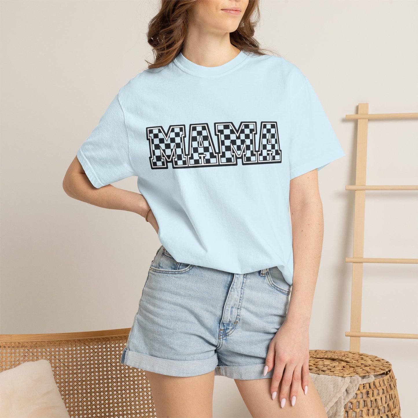 Mama Checkerboard T-Shirt — Graphic Mom Tee